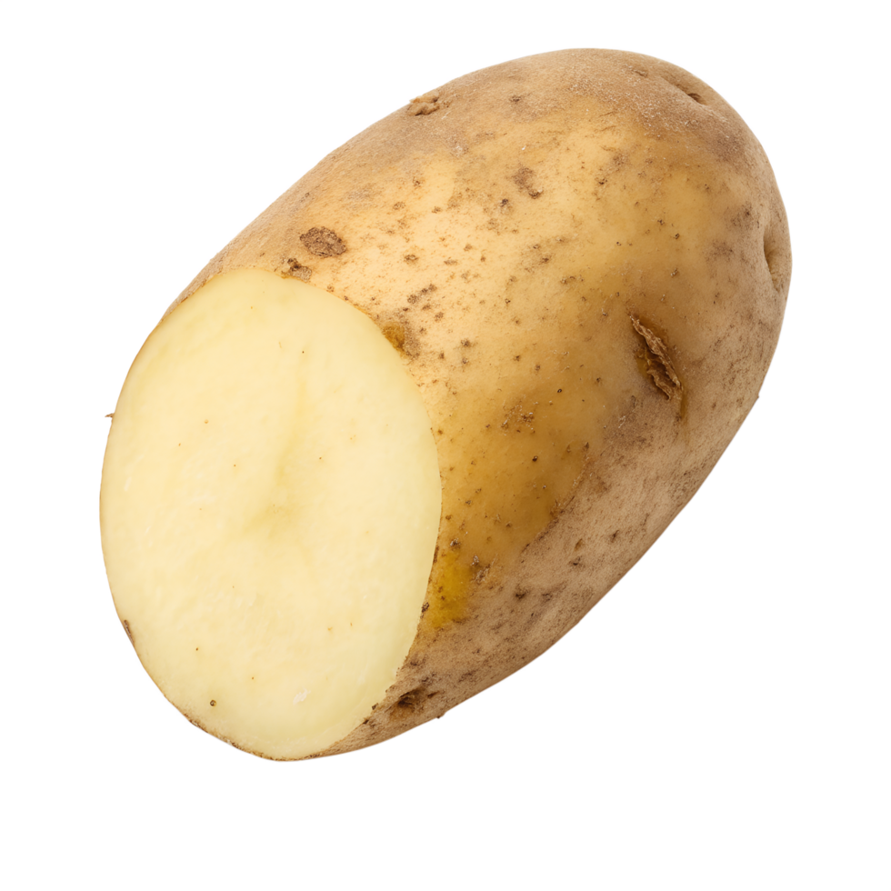 Top view of Potato, isolated on a transparent background png