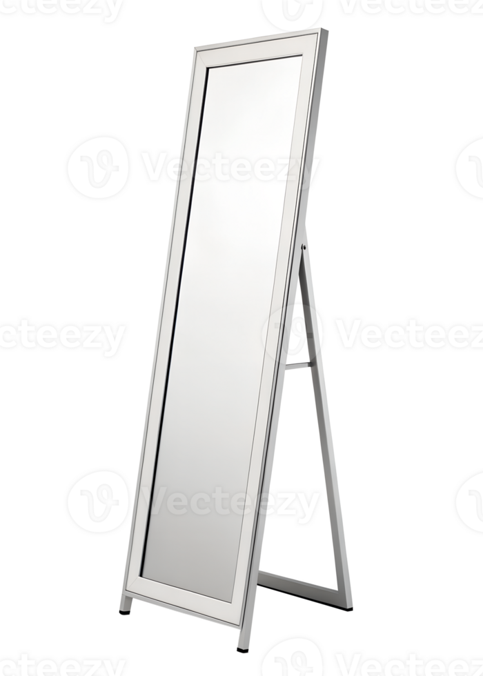 a standing mirror, minimalist design, isolated on a transparent background png