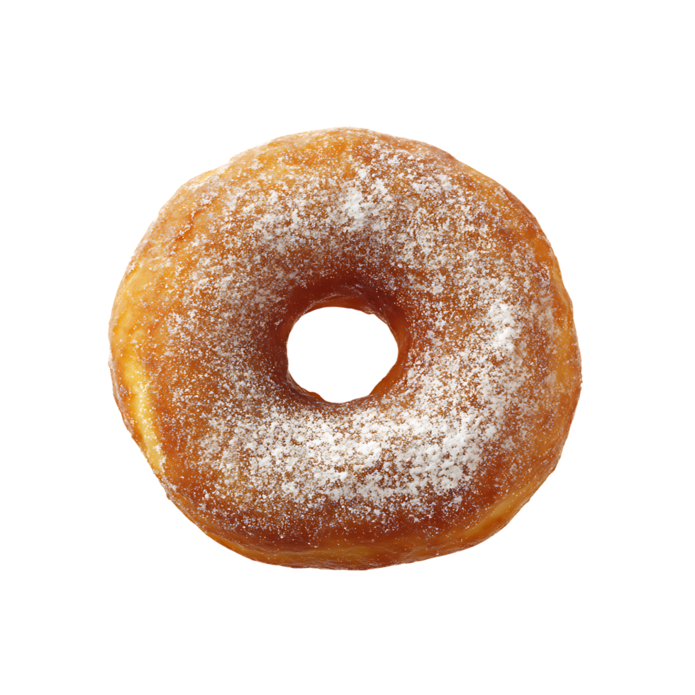 Sugar Donut with Powdered Sugar Against Transparent Background png