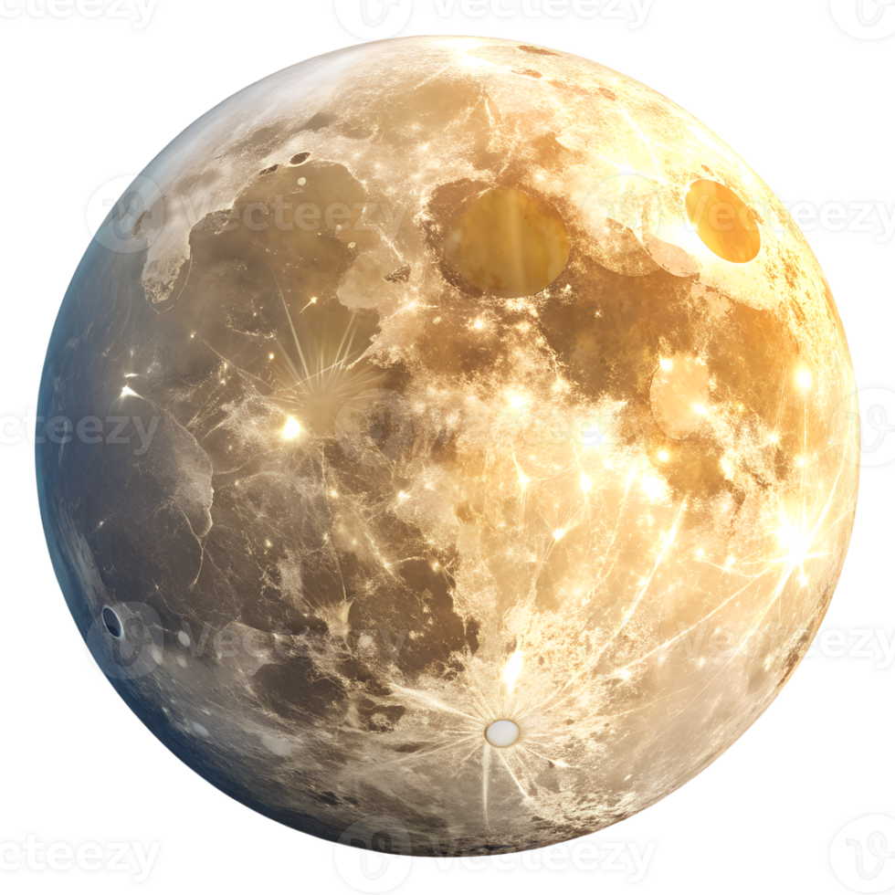 3d of a full moon, isolated on a transparent background png