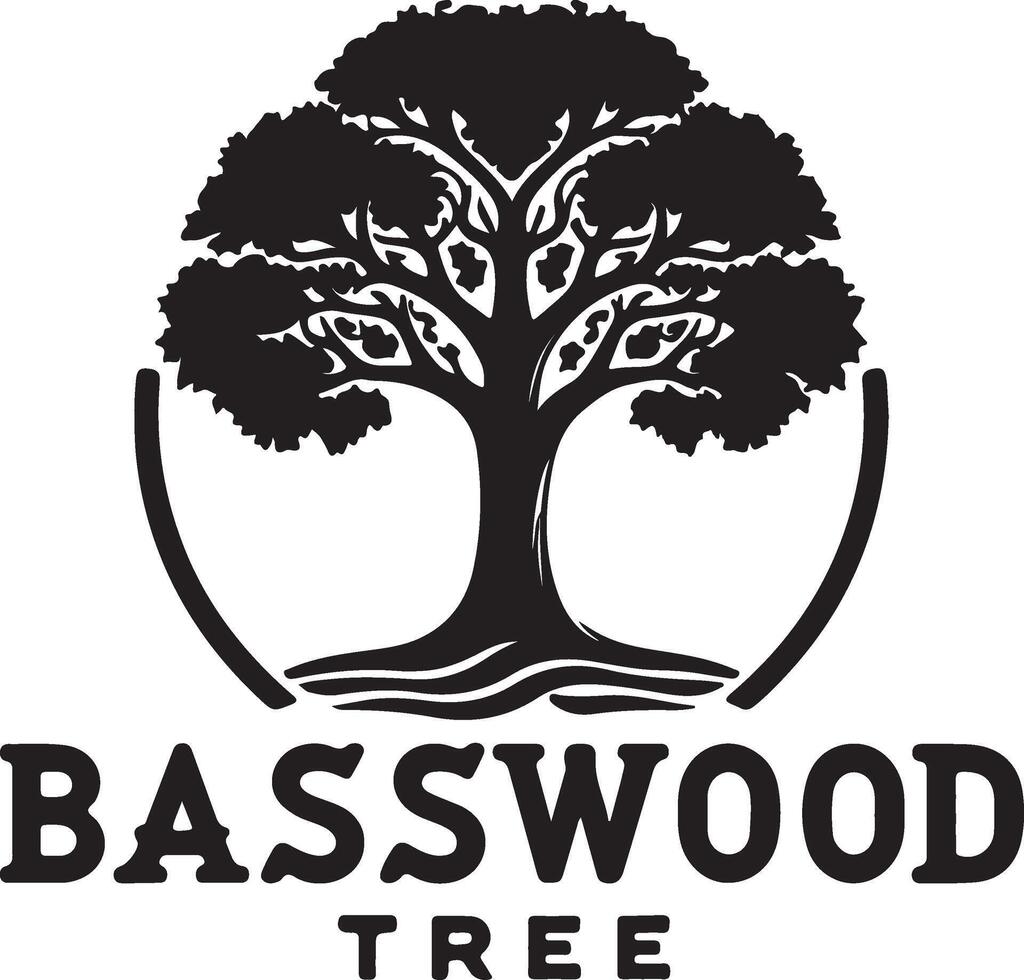 basswood tree logo vector