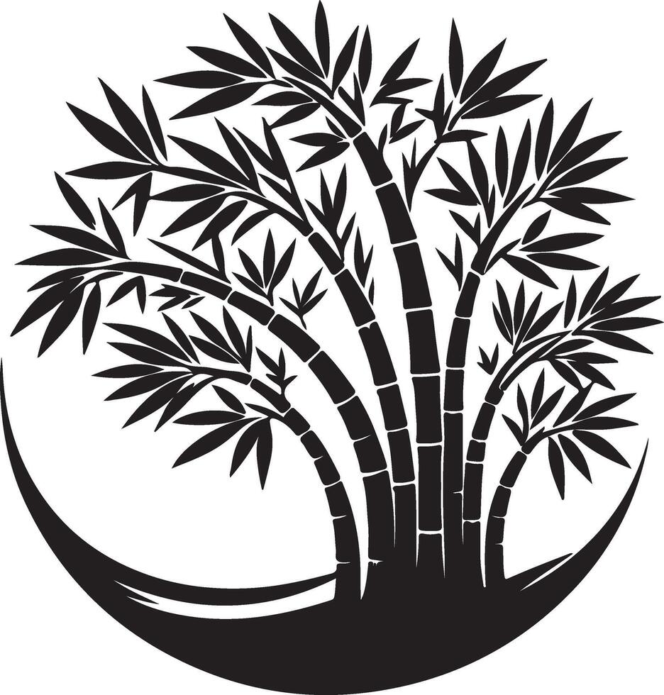 a black and white logo of bamboo trees vector