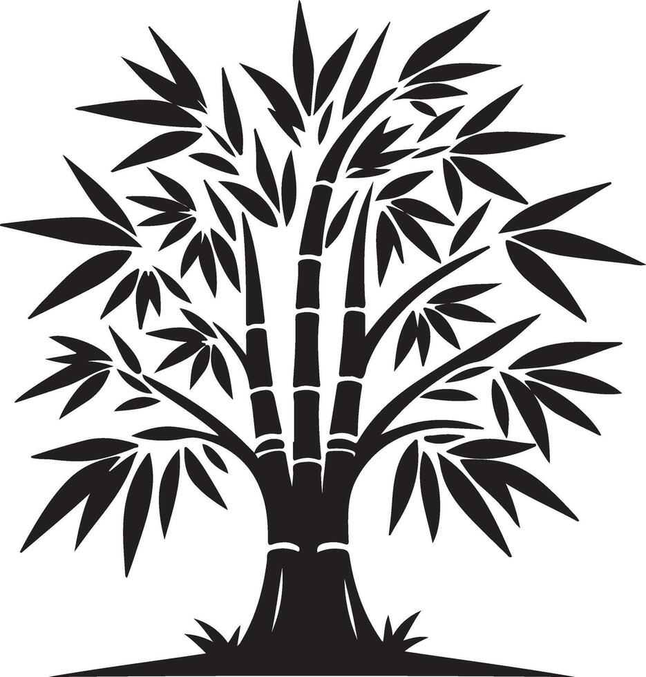 The bamboo tree silhouette illustration vector
