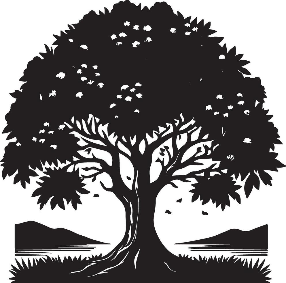 tree silhouette illustration vector