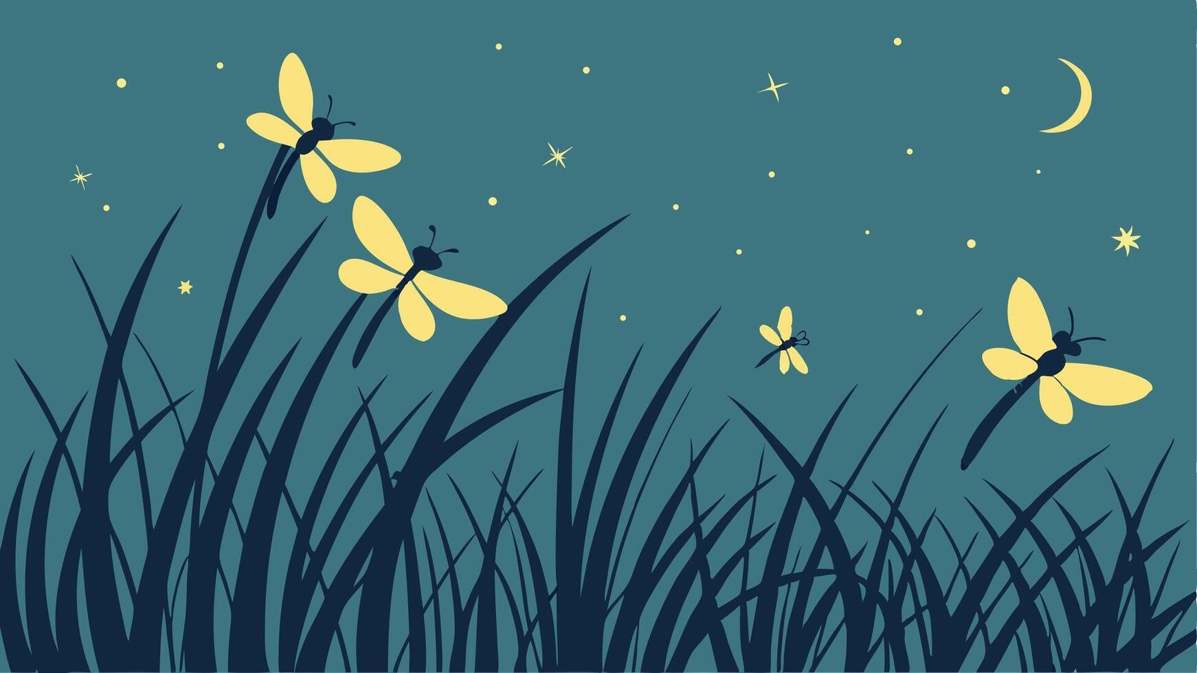 Rolling Hills Meadow - Green Fields and Wildflowers in a Sunny Countryside vector