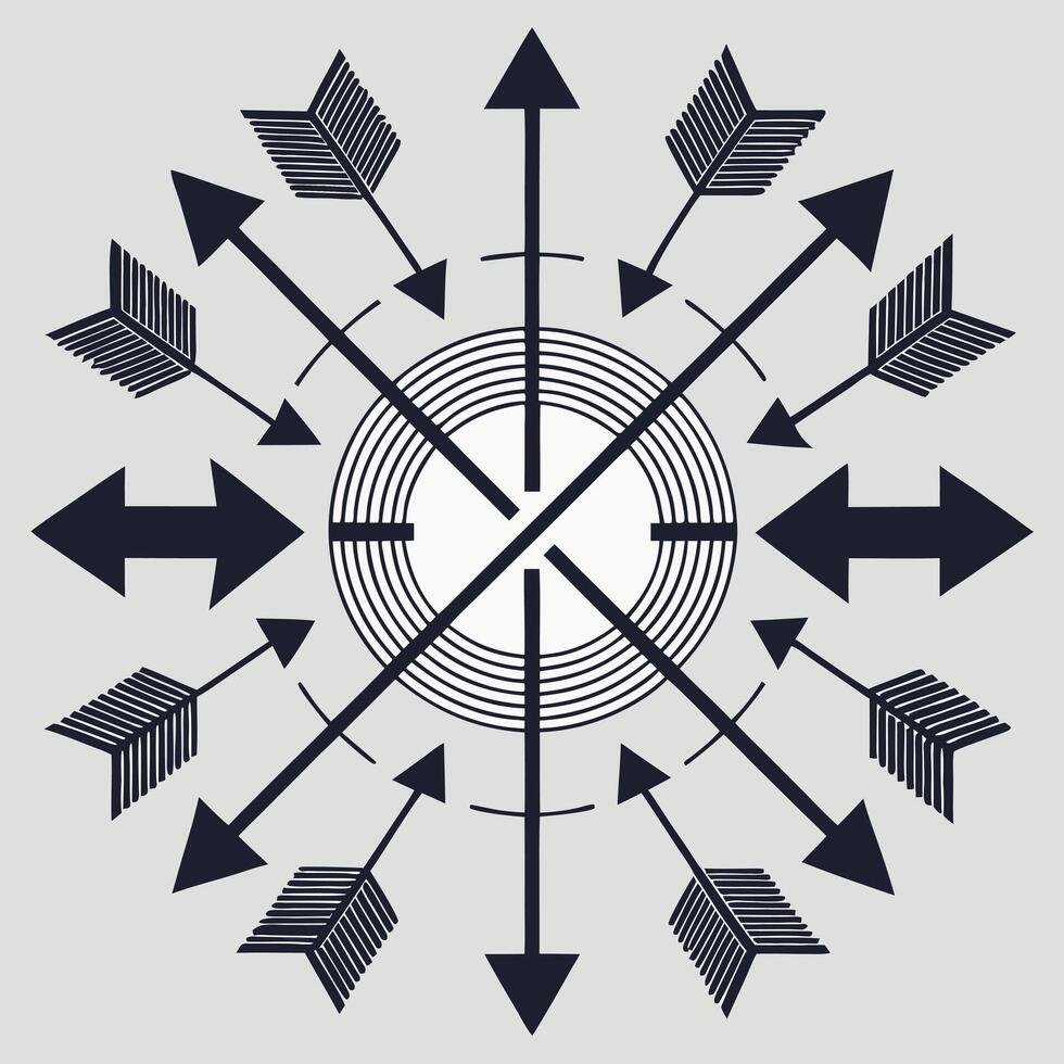 clean minimalist set of black arrows featuring diverse styles, including curved, straight, diagonal, and looped for navigation and direction. vector