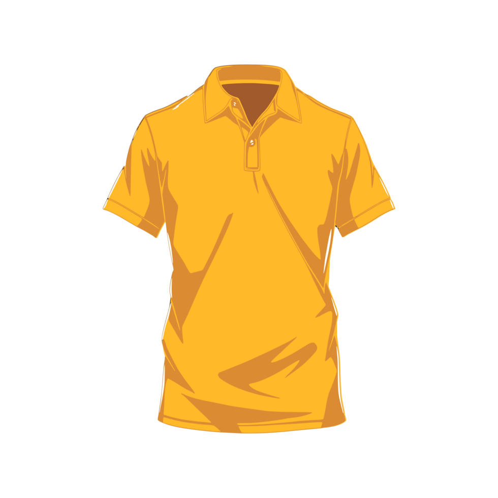 an illustration of a yellow t-shirt with a unique design png