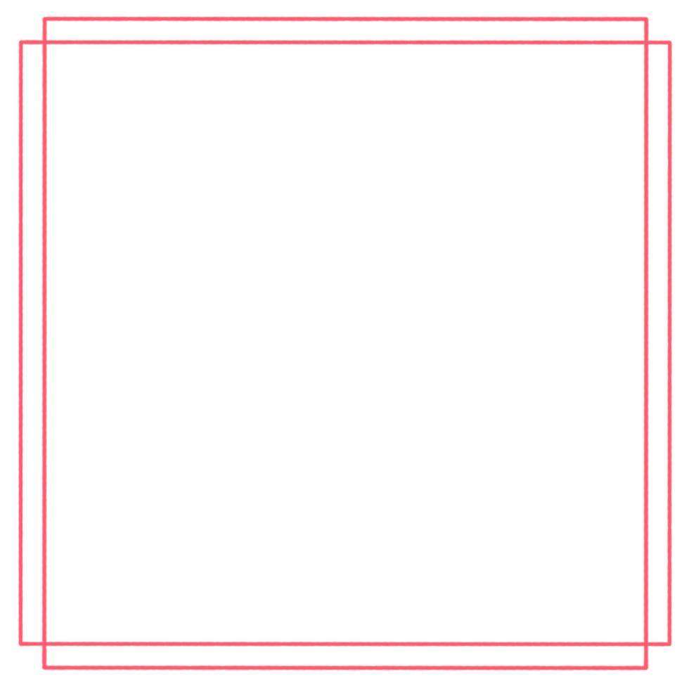 A pink square line frame on a transparent background png