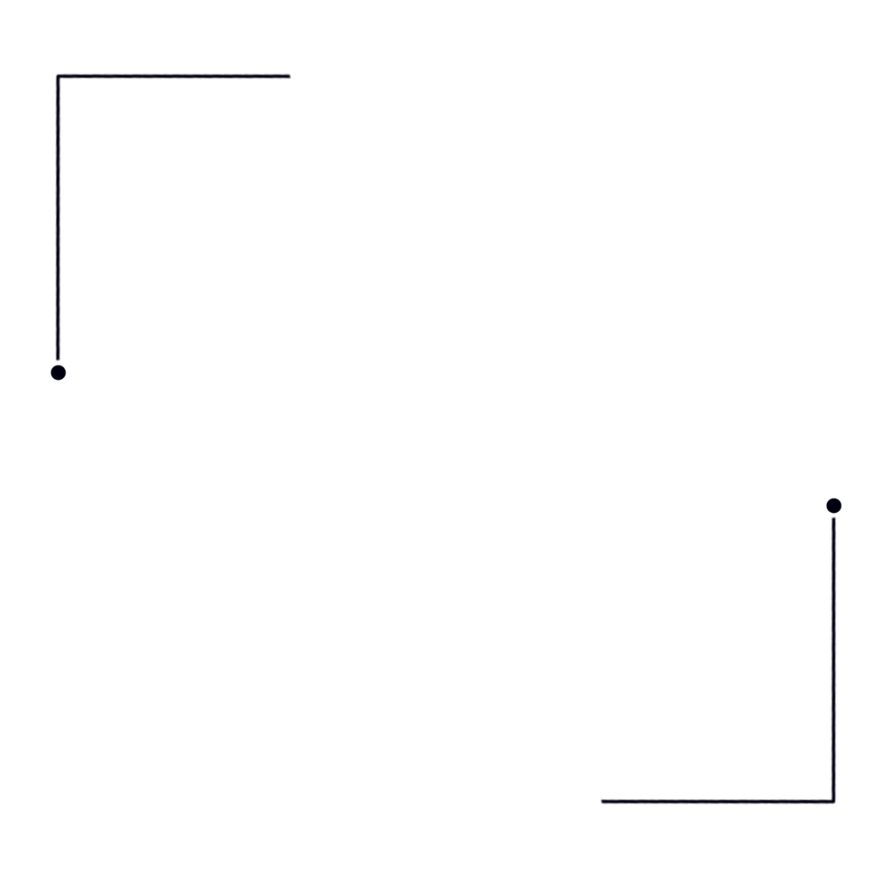 A black square corner border, Line and dot design png