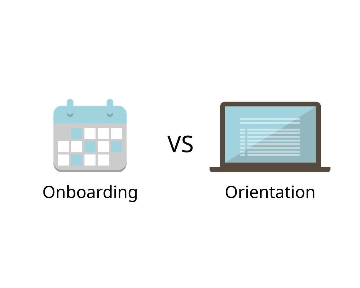 Difference between Onboarding and orientation for new employee vector