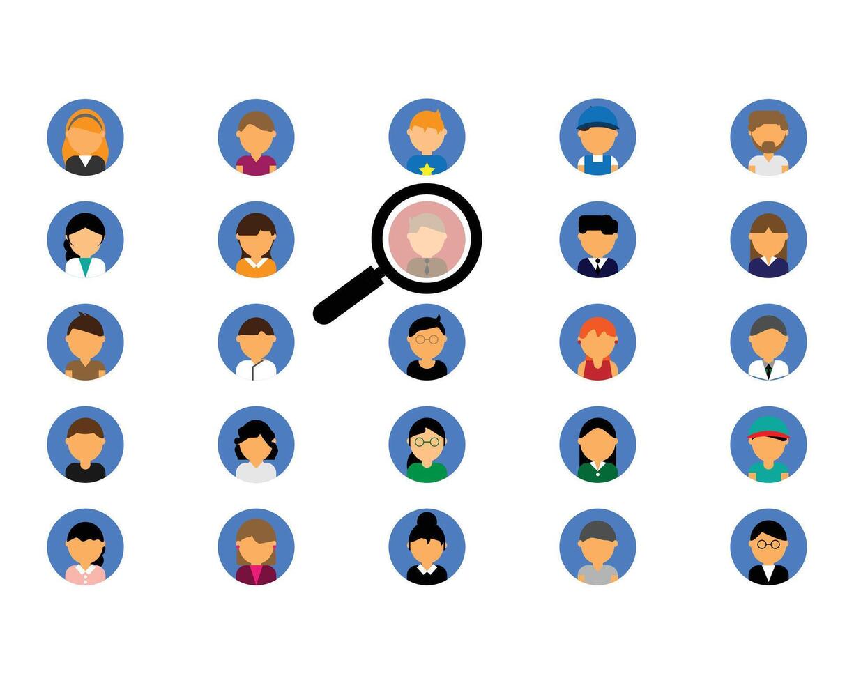 Screening process in recruitment to find the talent vector
