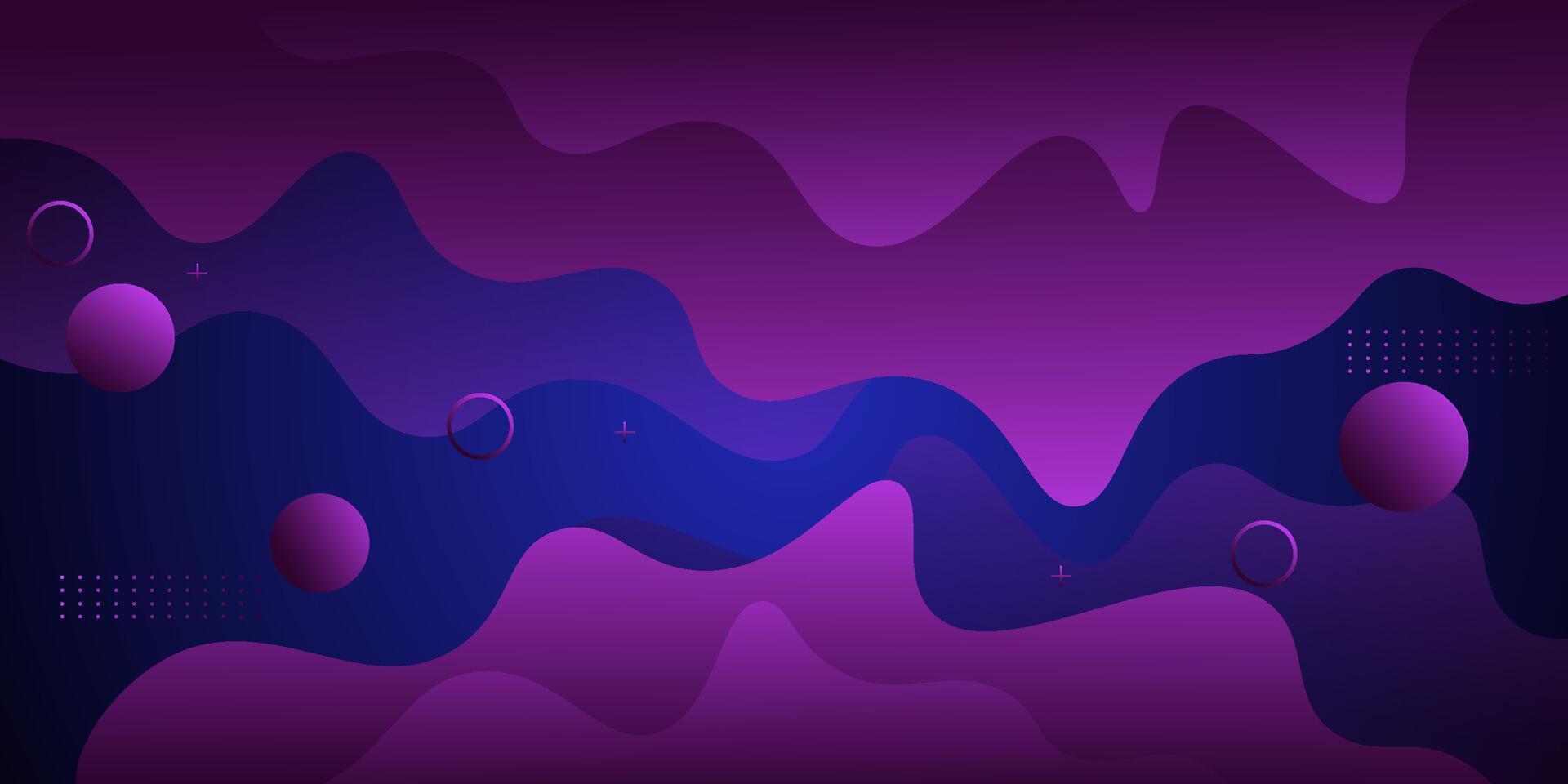 Modern purple and blue geometric business banner design. Creative banner design with wave shape as template. Simple horizontal banner. Eps10 vector