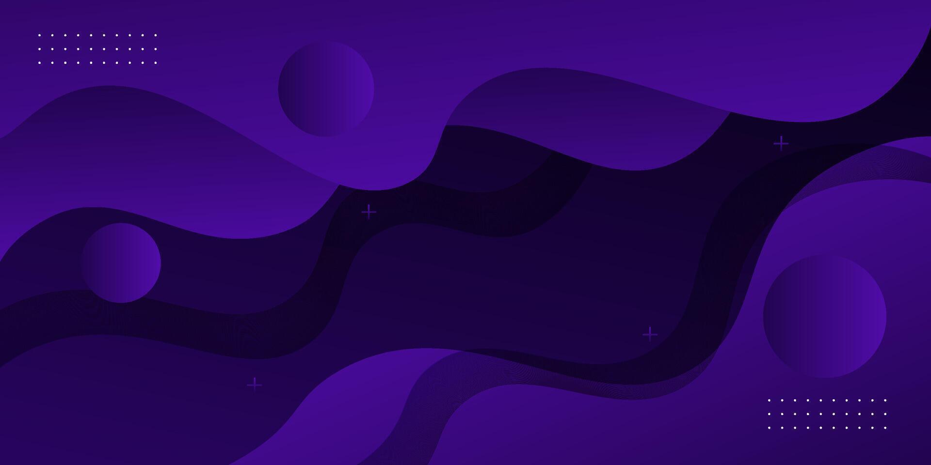 Dark purple gradient dynamic background illustration with simple wave style. Cool design. Eps10 vector