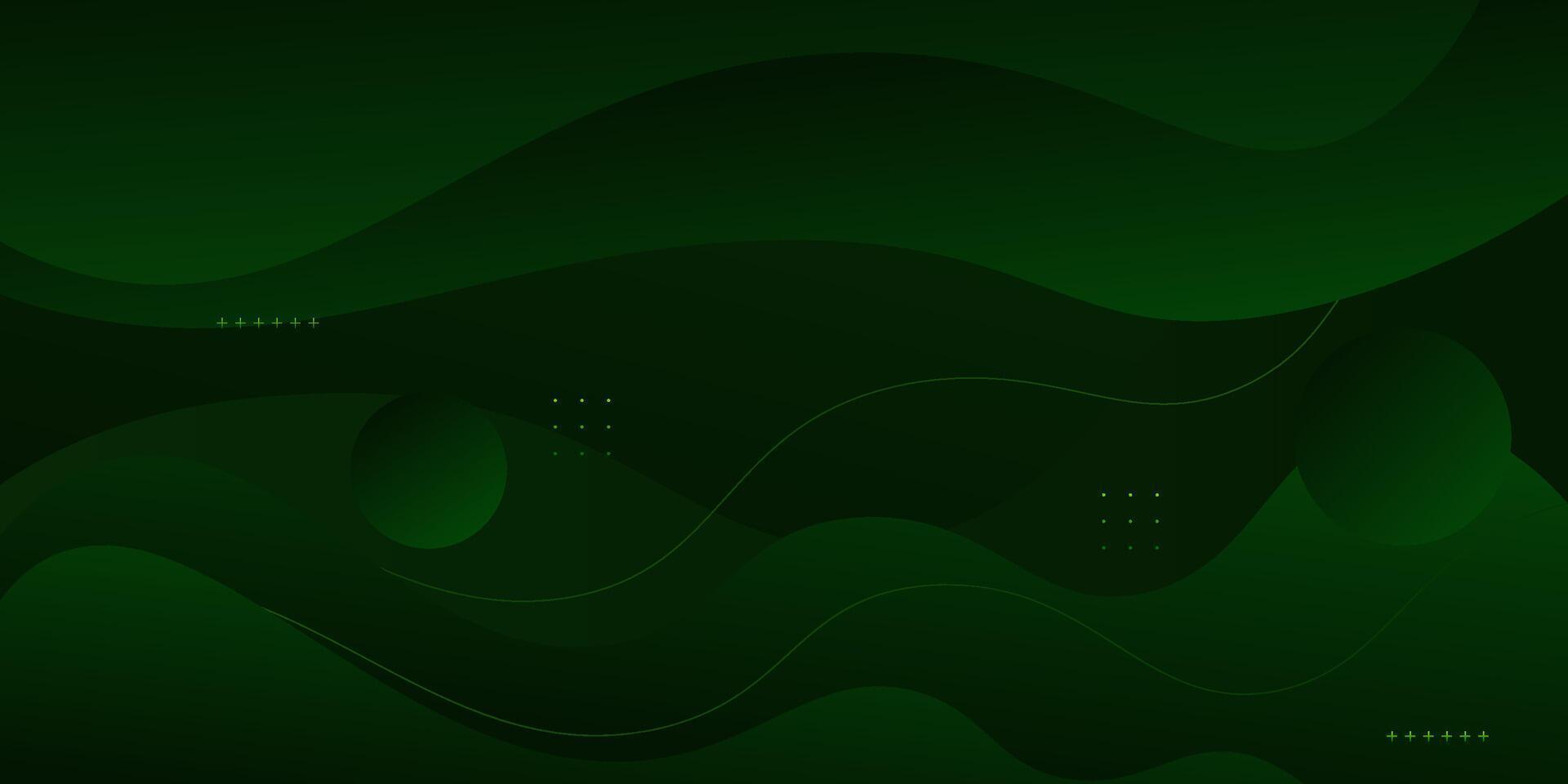 Dark green abstract background paper cut with dynamic color waves in the background. Geometric wave shape pattern. eps10 vector