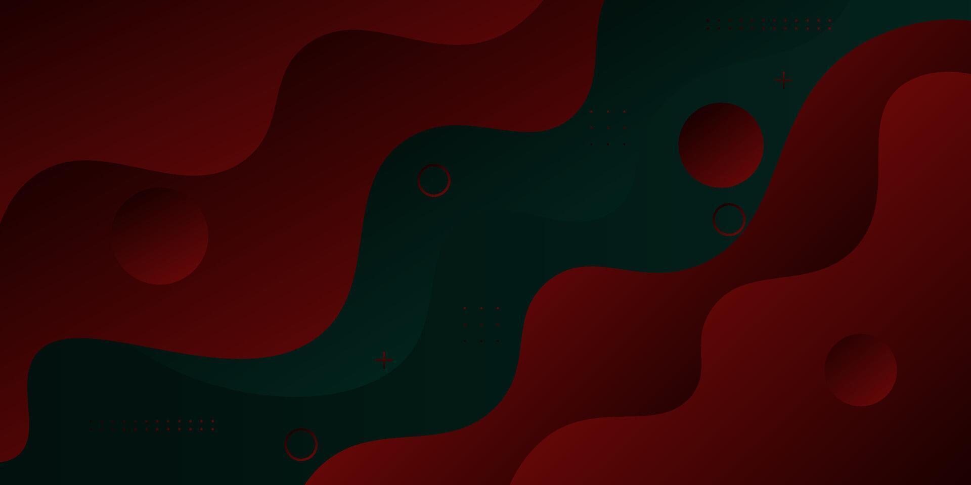 Modern dark red and green geometric business banner design. Creative banner design with wave shape. Simple horizontal banner. Eps10 vector