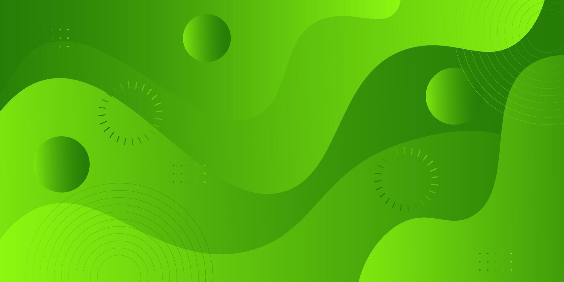 Simple green gradient textured background design with wavy background in 3D style. Eps10 vector