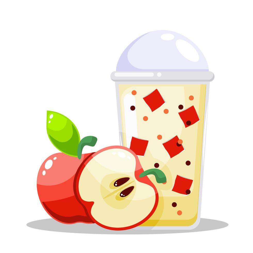 Illustration summer fruit, fresh tropical fruits, delicious summer fruits, fresh apple juice vector