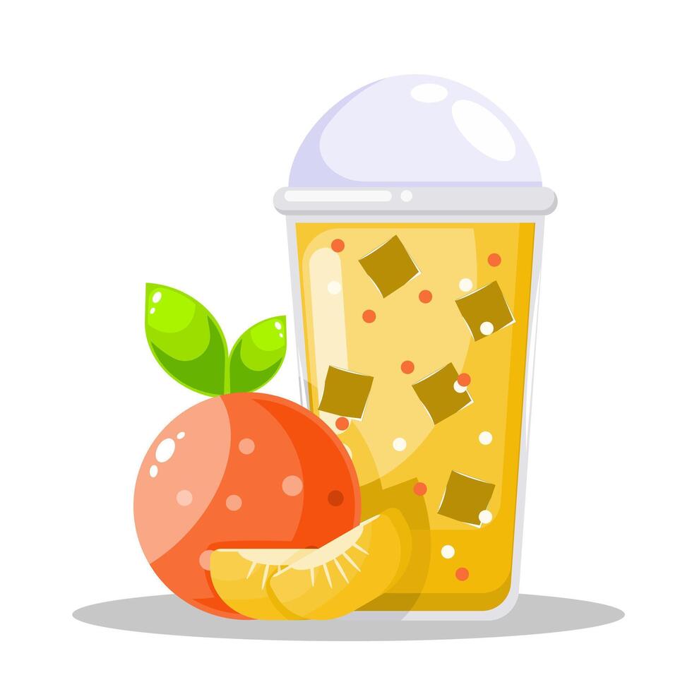 Illustration summer fruit, fresh tropical fruits, delicious summer fruits, fresh Orange juice vector