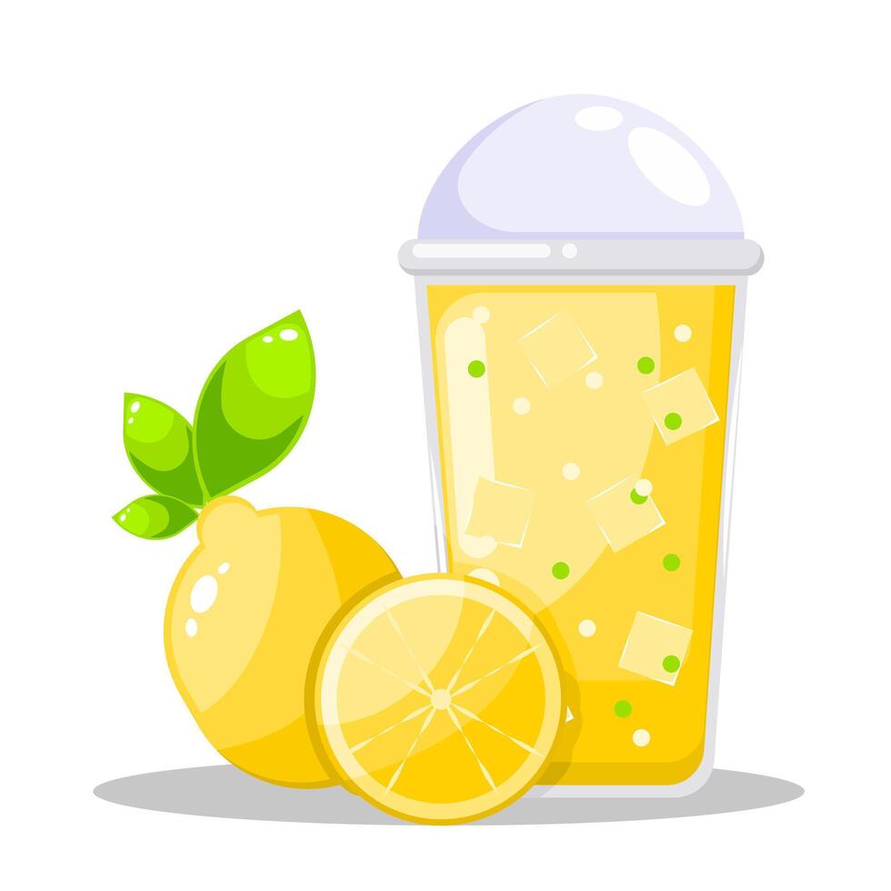 Illustration summer fruit, fresh tropical fruits, delicious summer fruits, fresh lemon juice vector