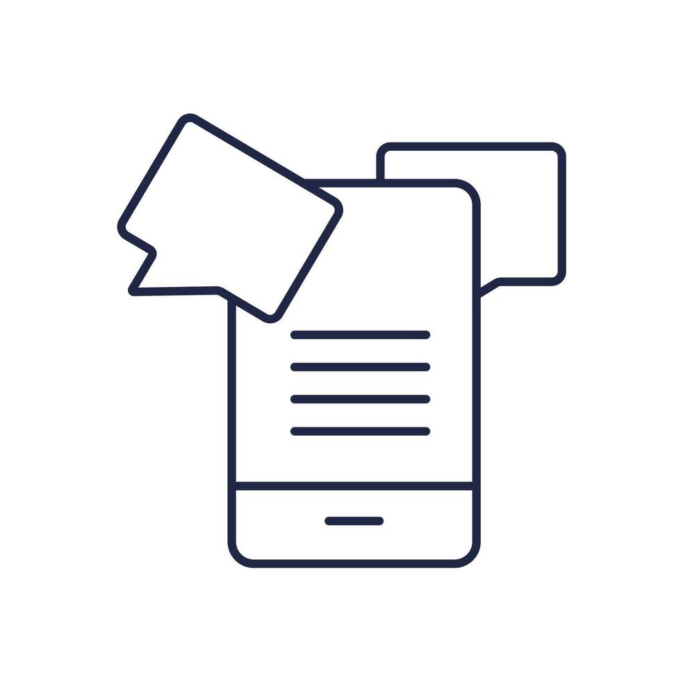 sms icons line collection vector