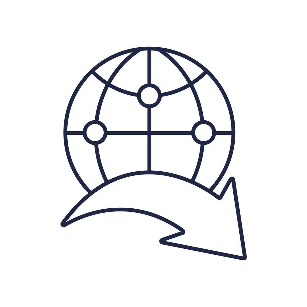 Worldwide icons line collection vector