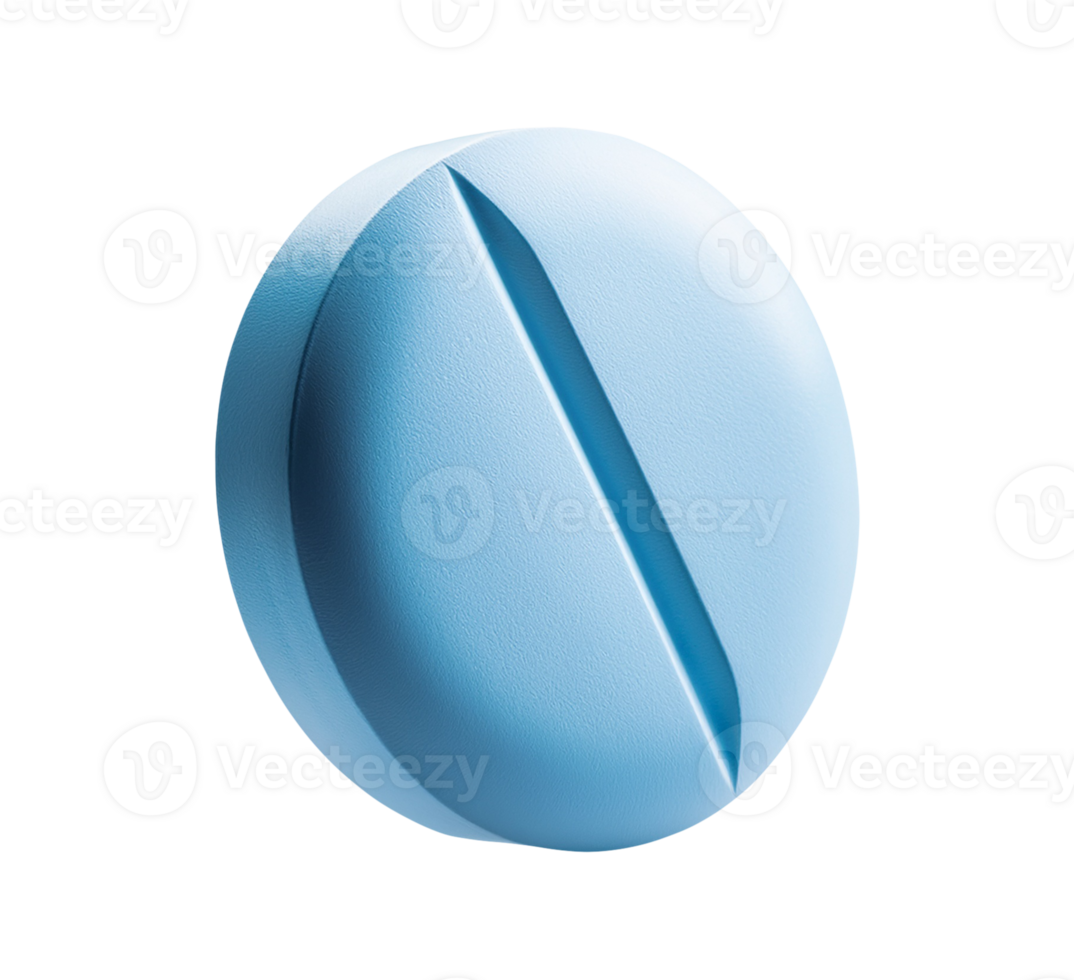 A blue pill on a transparent background png