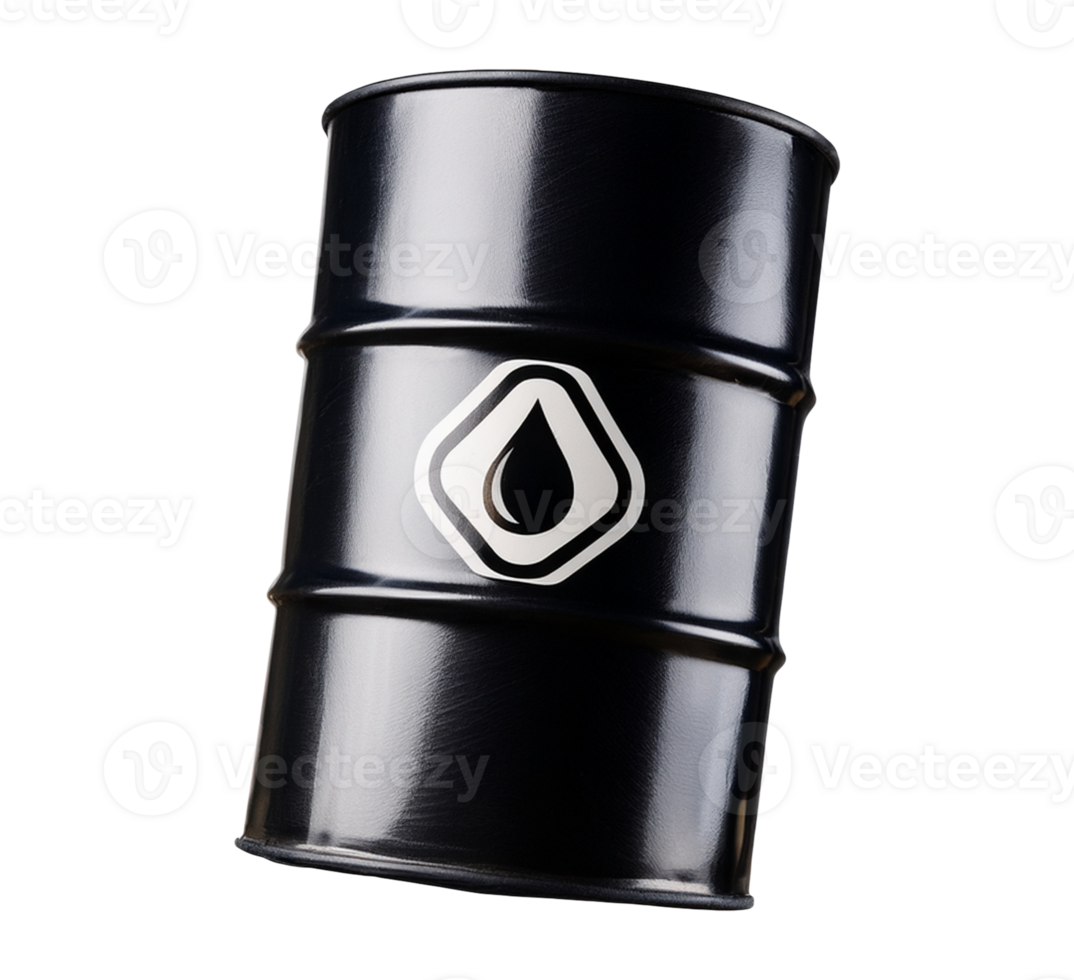 Black Oil Barrel with Drop Symbol isolated object png