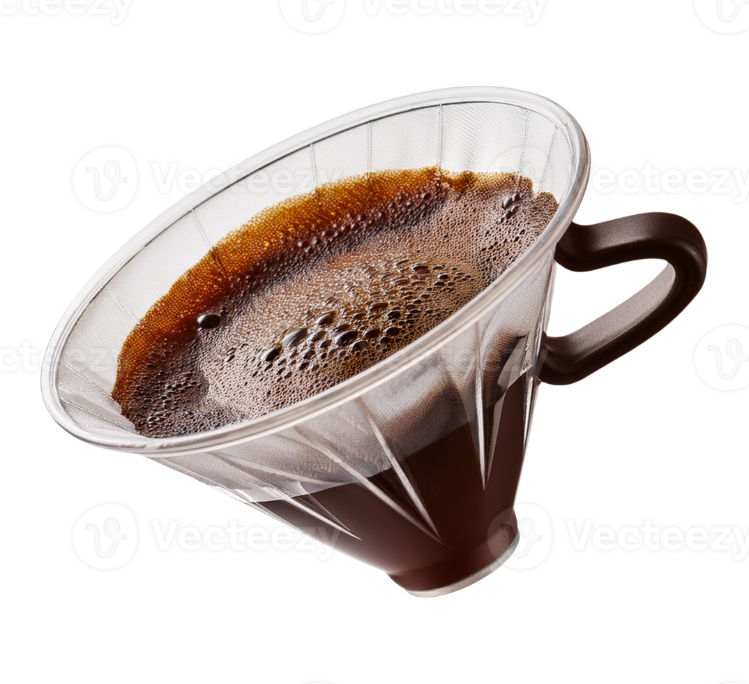 Pour over coffee brewing process png