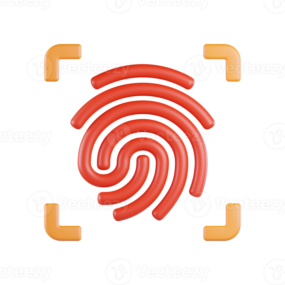 Fingerprint Scan 3D Icon png