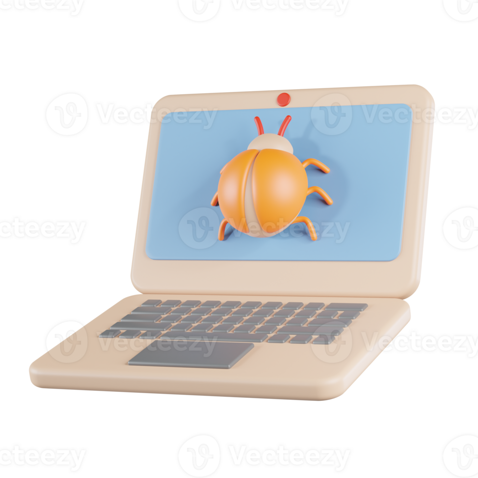 Laptop Bug 3D Icon png