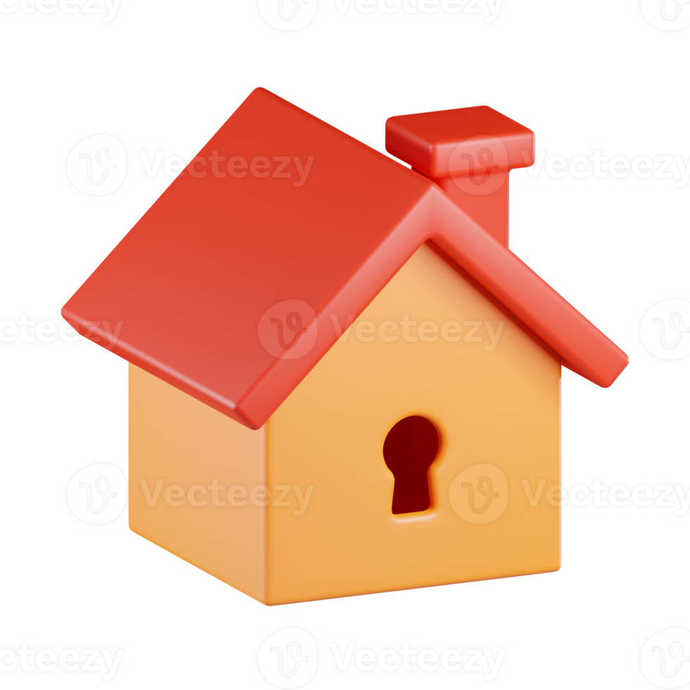 House with Keyhole 3D Icon png