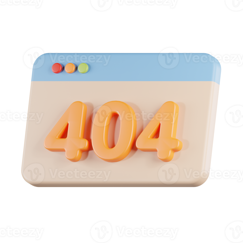 Error 404 3D Icon png