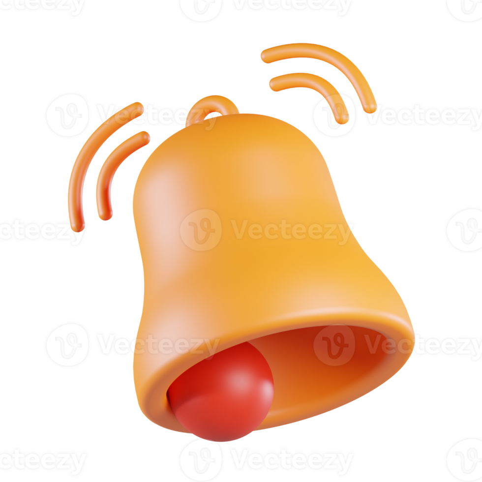Alert Bell 3D Icon Illustration png