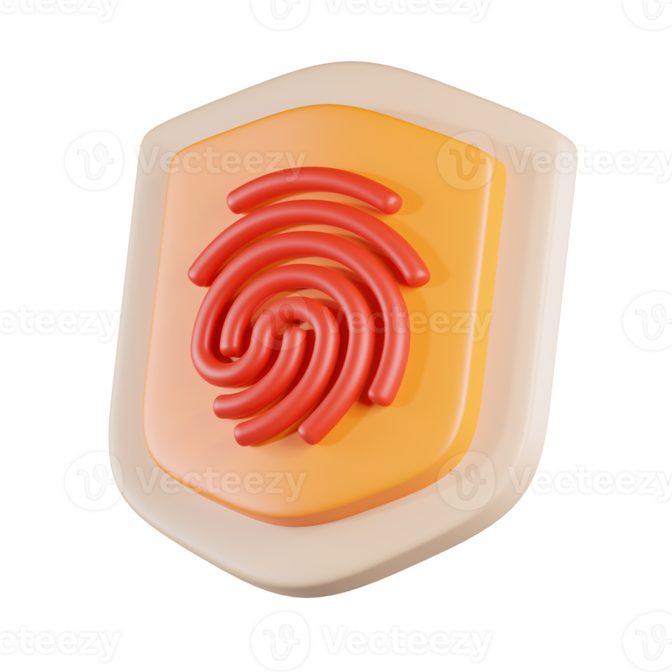 Shield Fingerprint 3D Icon png