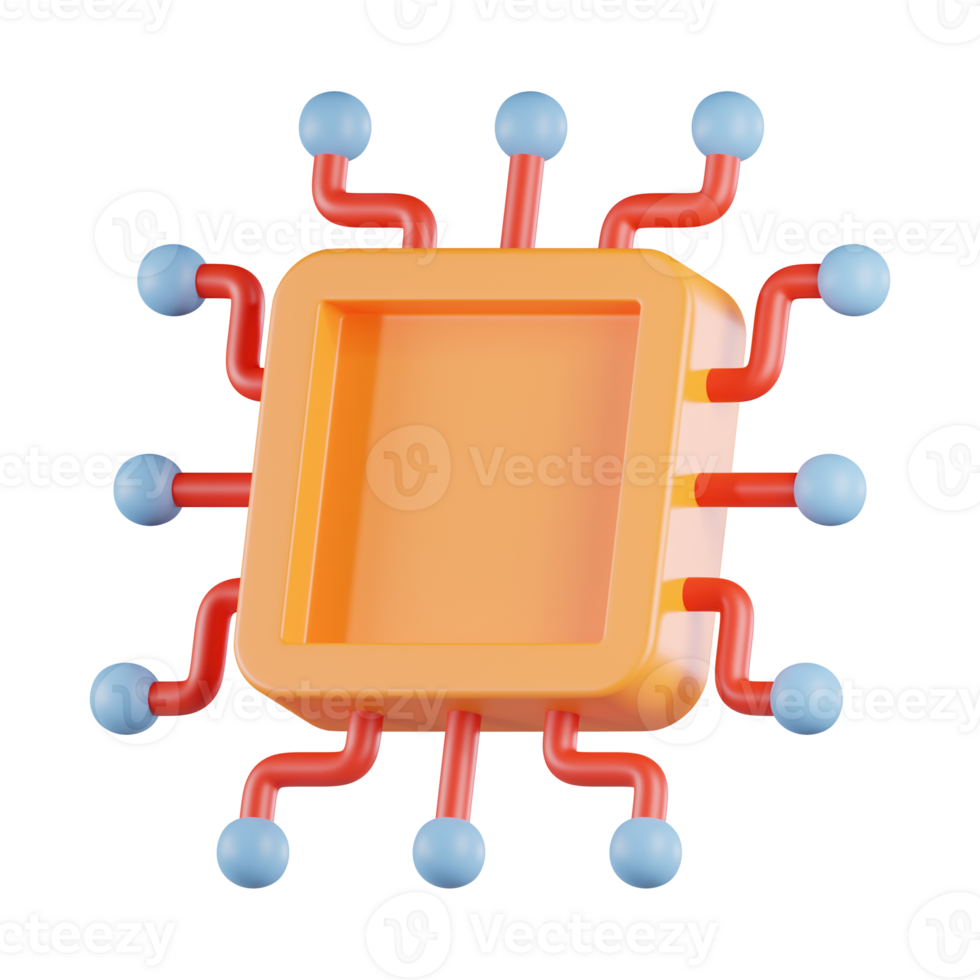 Security Chip 3D Icon png
