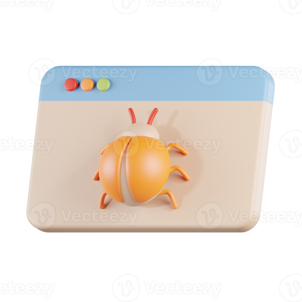 Website Bug 3D Icon png