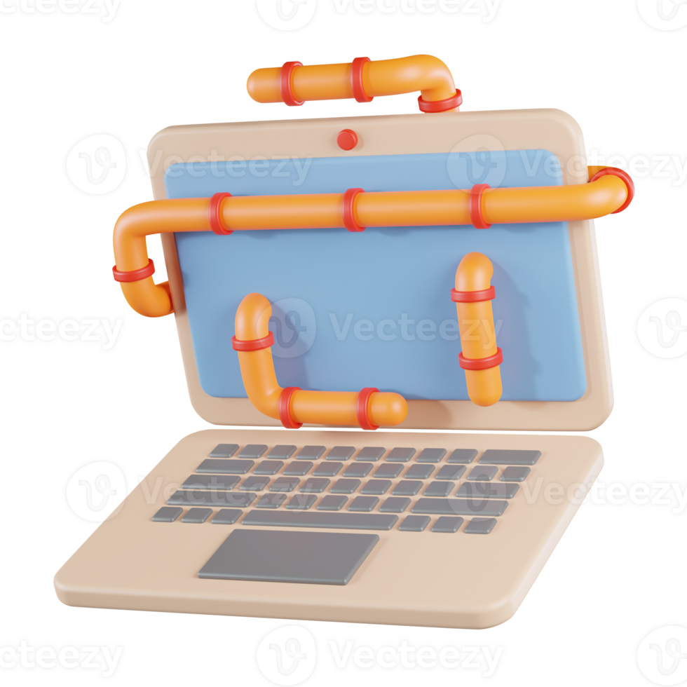 Laptop Worm 3D Icon png