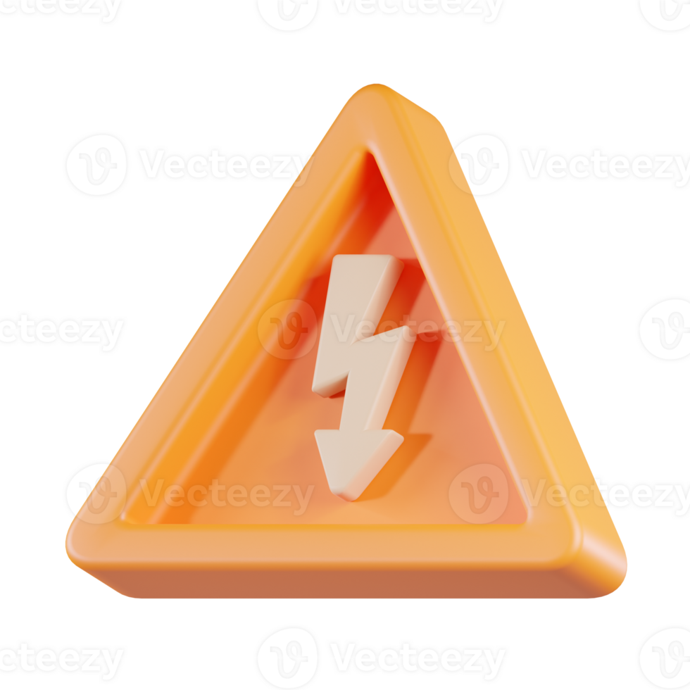 High Voltage Sign 3D Icon Illustration png