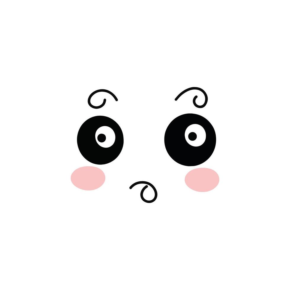 Funny Kawaii Face Clipart Design and Isolated Illustration vector