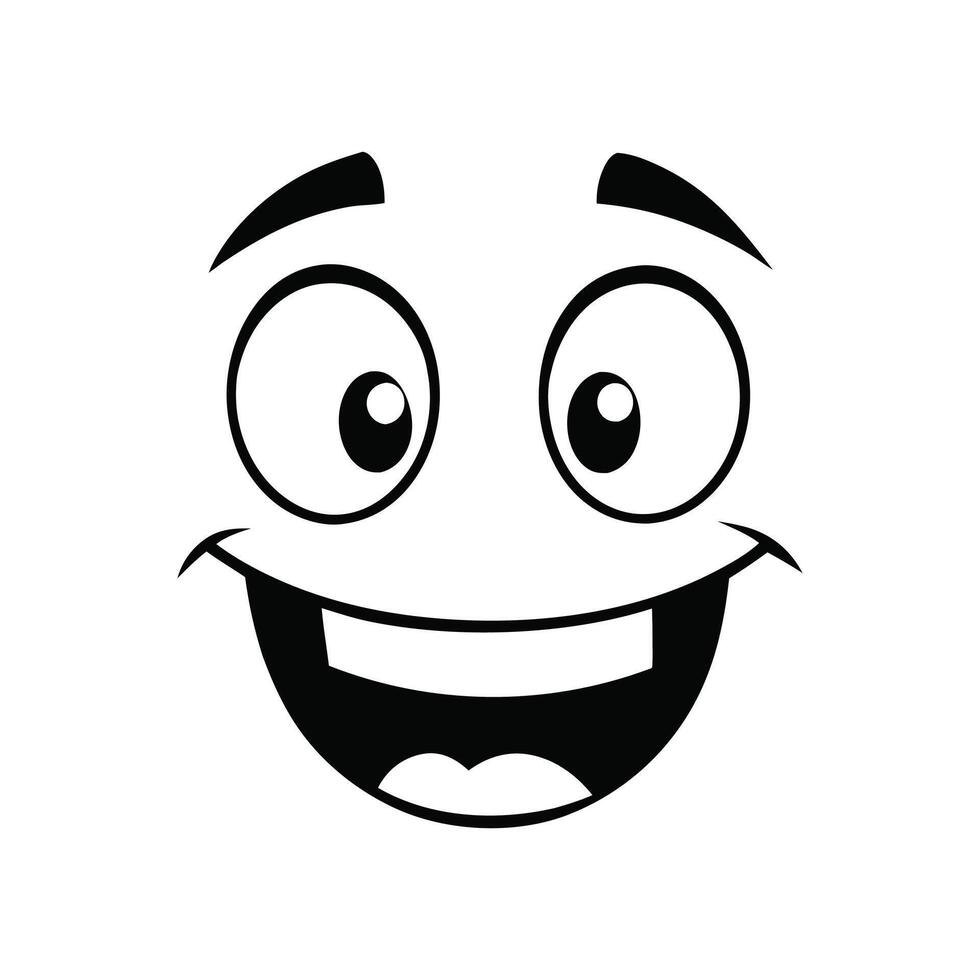 Cheerful Cartoon Faces Clipart Happy Expressions Illustration vector