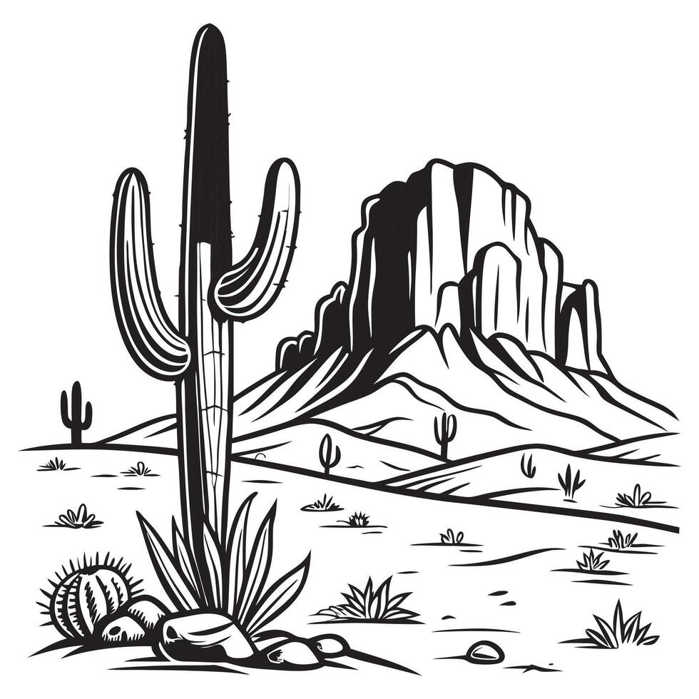 Tranquil Desert Scene with Cow Skull Artwork for Graphic Design Projects vector