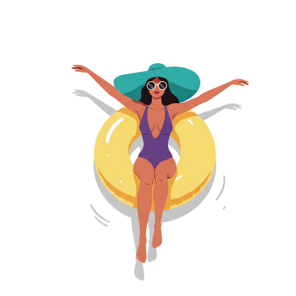 Woman in Swimsuit at the Beach png