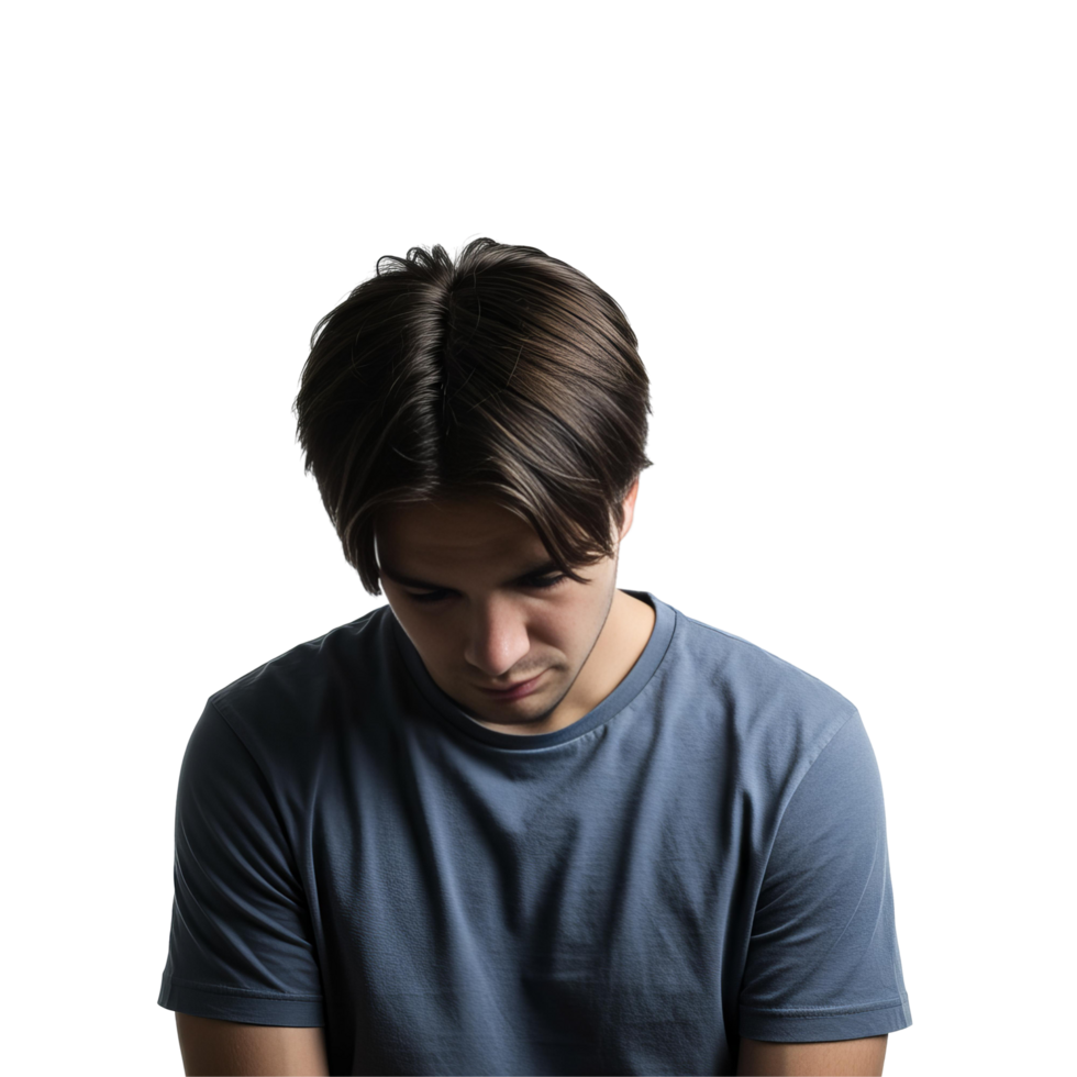 Sad Man with Broken Heart Sitting Alone png
