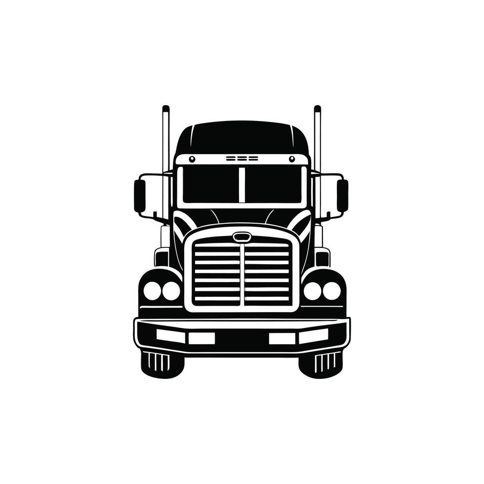 Monochrome Semi Truck Illustration vector