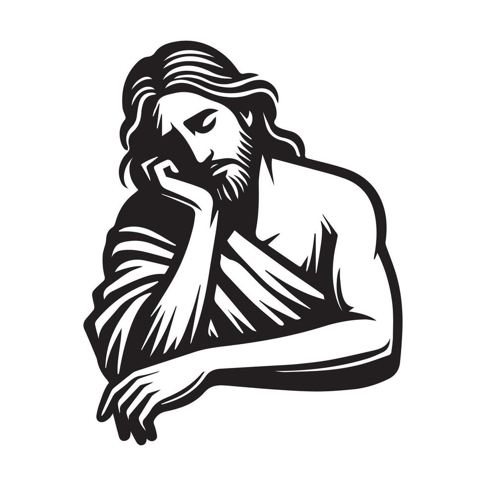 Jesus Christ Face Clipart Jesus Head Illustration vector