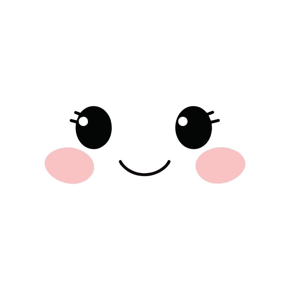 Silly Kawaii Face Clipart - Fun Kawaii Expression Illustration vector