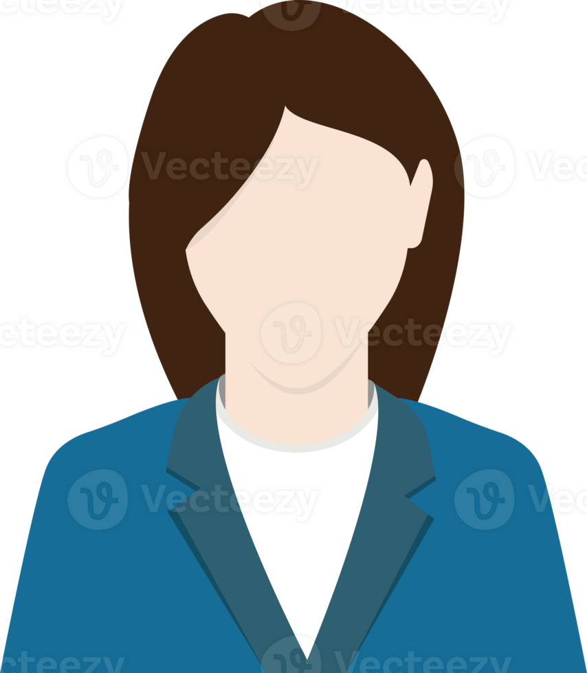 Minimalist businesswoman icon with tie isolated on background. Concept for business poster design, and user profile. png