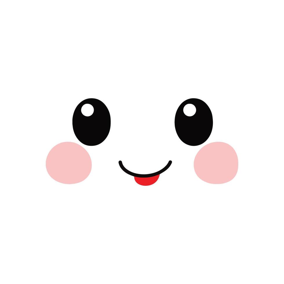 Charming Kawaii Face Clipart - Cute and Funny Expression Illustration vector