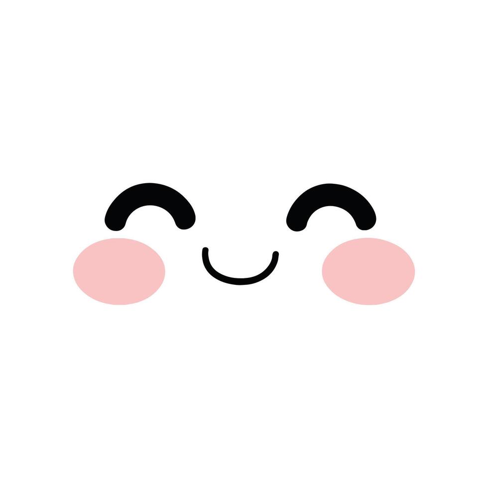 Kawaii face clipart Design Funny Kawaii face isolated illustration vector