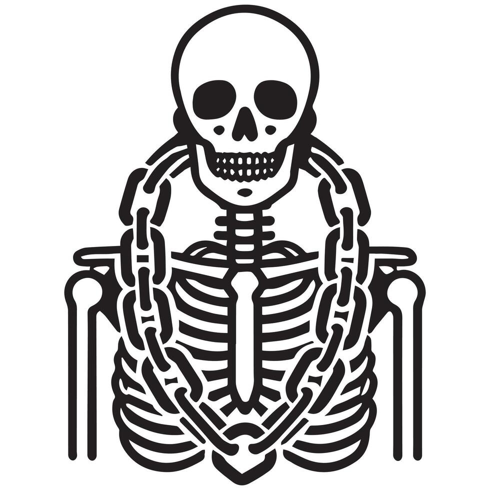 Accused Man's Skull and Neck Skeleton Clipart Design vector